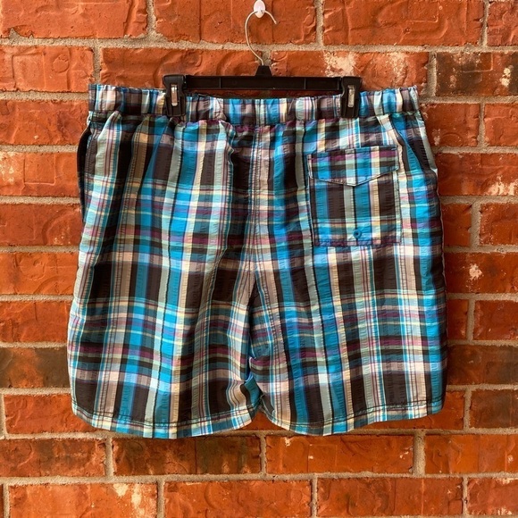 Tommy Bahama Relax Mens XL Blue Plaid Swim Trunks Board Shorts Net - Picture 4 of 9